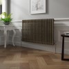 Bern 600 x 1010mm Black Gold Double Column Horizontal Traditional Radiator