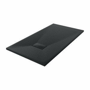 Terra - 1300x700mm Slate Effect Rectangle Shower Tray Black