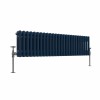 Bern 300 x 1190mm Sapphire Blue Triple Column Horizontal Traditional Radiator