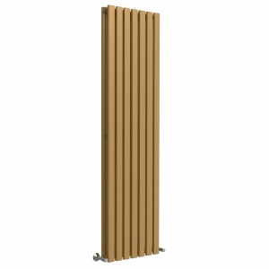 Lulea 1800 x 480mm Metallic Gold Double Flat Panel Vertical Designer Radiator