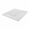 Terra - 800x700mm Slate Effect Rectangle Shower Tray White