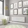 Norden 473 x 1600mm White Double Horizontal Oval Tube Designer Radiator