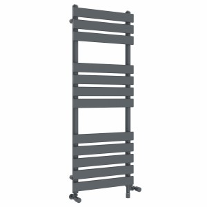 Juva 1200 x 450mm Dual Fuel Sand Grey Flat Panel Simple Electric Heated Towel Rail