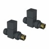 Modern Square Straight Radiator Valves - Anthracite