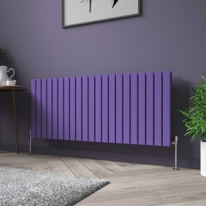 Karlstad 600 x 1430mm Elegant Purple Double Horizontal Flat Panel Designer Radiator