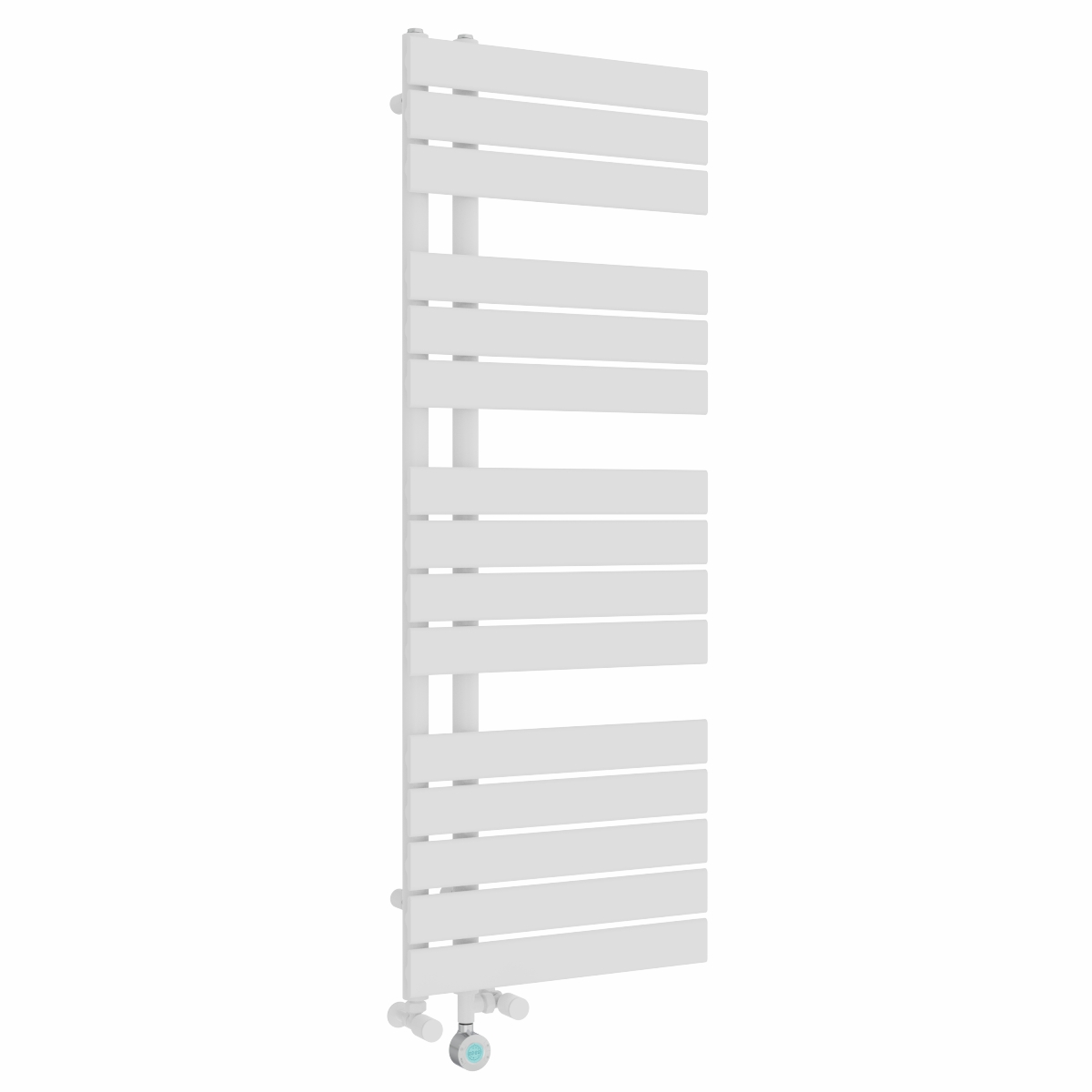Kristiansund 1380 x 500mm Dual Fuel White Thermostatic Touch Control Electric Heated Towel Rail