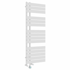 Kristiansund 1380 x 500mm Dual Fuel White Thermostatic Touch Control Electric Heated Towel Rail