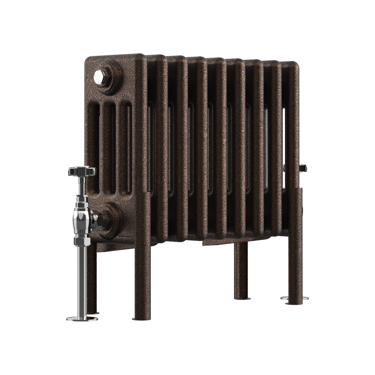 Bern 300 x 425mm Black Copper Four Column Horizontal Traditional Radiator
