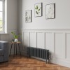 Bern 300 x 1010mm Anthracite Four Column Horizontal Traditional Radiator