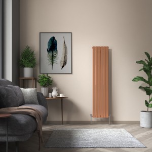 Karlstad 1800 x 410mm Metallic Bronze Single Flat Panel Vertical Designer Radiator