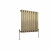 Karlstad 600 x 614mm Black Gold Single Horizontal Flat Panel Designer Radiator