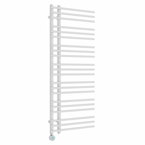 Solberg 1250 x 500mm White Electric Towel Rail with Chrome Wifi Thermostat - 600W