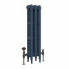 Classic  745 x 220mm  Farrow & Ball Hague Blue Triple Column Cast Iron Radiator - 3 Sections