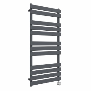Juva 1200 x 600mm Sand Grey Flat Panel Thermostatic Touch Control Electric Heated Towel Rail