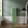 Bern 1500 x 560mm Pastel Green Triple Vertical Column Radiator