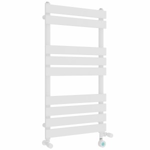 Juva 950 x 500mm Dual Fuel White Flat Panel Thermostatic Touch Control Wifi Electric Heated Towel Rail