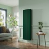 Lulea 1600 x 480mm Moss Green Double Flat Panel Vertical Designer Radiator