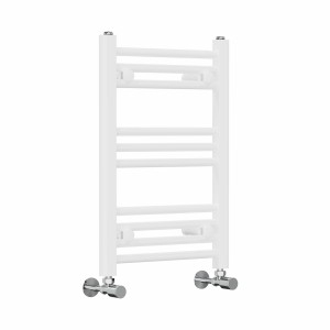 Bergen 600 x 400mm Straight White Heated Towel Rail