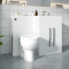 Calm White Right Hand Combination Vanity Unit Basin L Shape with Back to Wall Splash Toilet & Soft Close Seat & Concealed Cistern - 1100mm