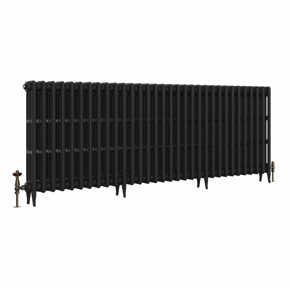 Classic 745 x 2018mm Black Primered Finish Triple Column Cast Iron Radiator - 32 Sections