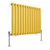Norden 600 x 768mm Zinc Yellow Single Horizontal Oval Column Designer Radiator