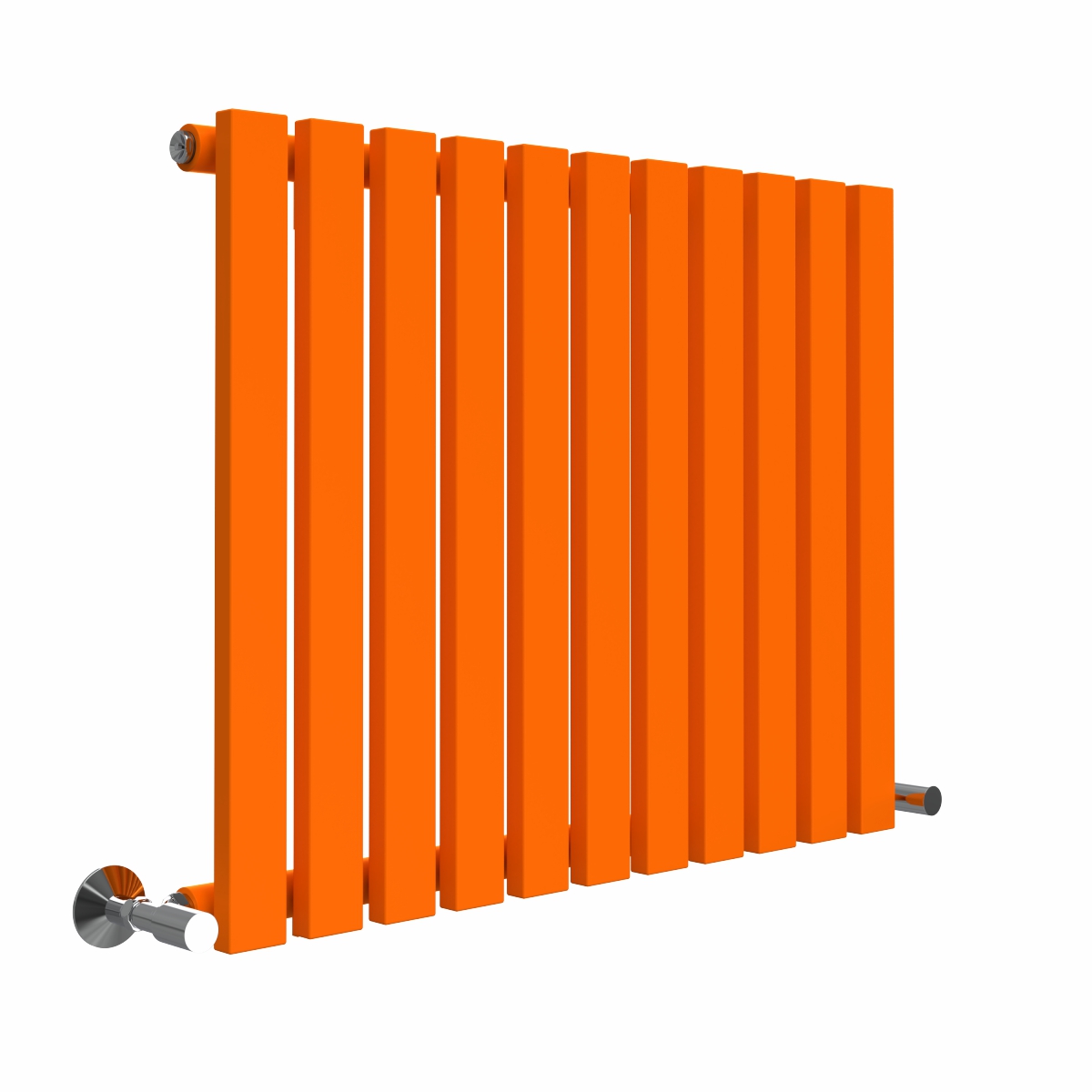 Lulea 600 x 760mm Bright Orange Single Flat Panel Horizontal Designer Radiator