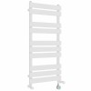 Juva 1000 x 450mm Dual Fuel White Flat Panel Thermostatic Touch Control Wifi Electric Heated Towel Rail