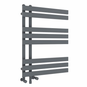 Koli 800 x 600mm Dual Fuel Anthracite Simple Electric Heated Towel Rail