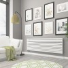 Norden 591 x 1800mm White Double Horizontal Oval Tube Designer Radiator