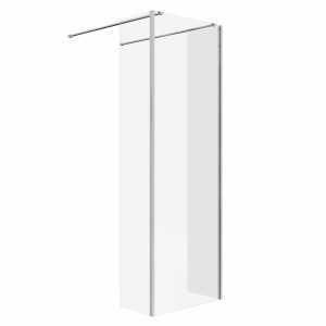 Wasdale 700mm Chrome Walk Through Wet Room Screen with 300mm Hinged Return Screens
