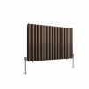 Norden 600 x 1004mm Black Copper Double Oval Column Horizontal Designer Radiator