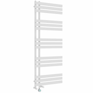 Koli 1600 x 600mm Dual Fuel White Thermostatic Touch Control Wifi Electric Heated Towel Rail