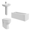 Splash Bathroom Suite with Back to Wall Toilet and Essential Single Ended Bath 1700 x 700mm - Front & End Bath Panel Included