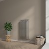 Voss 1200 x 545mm Chrome Single Vertical Round Tube Designer Radiator