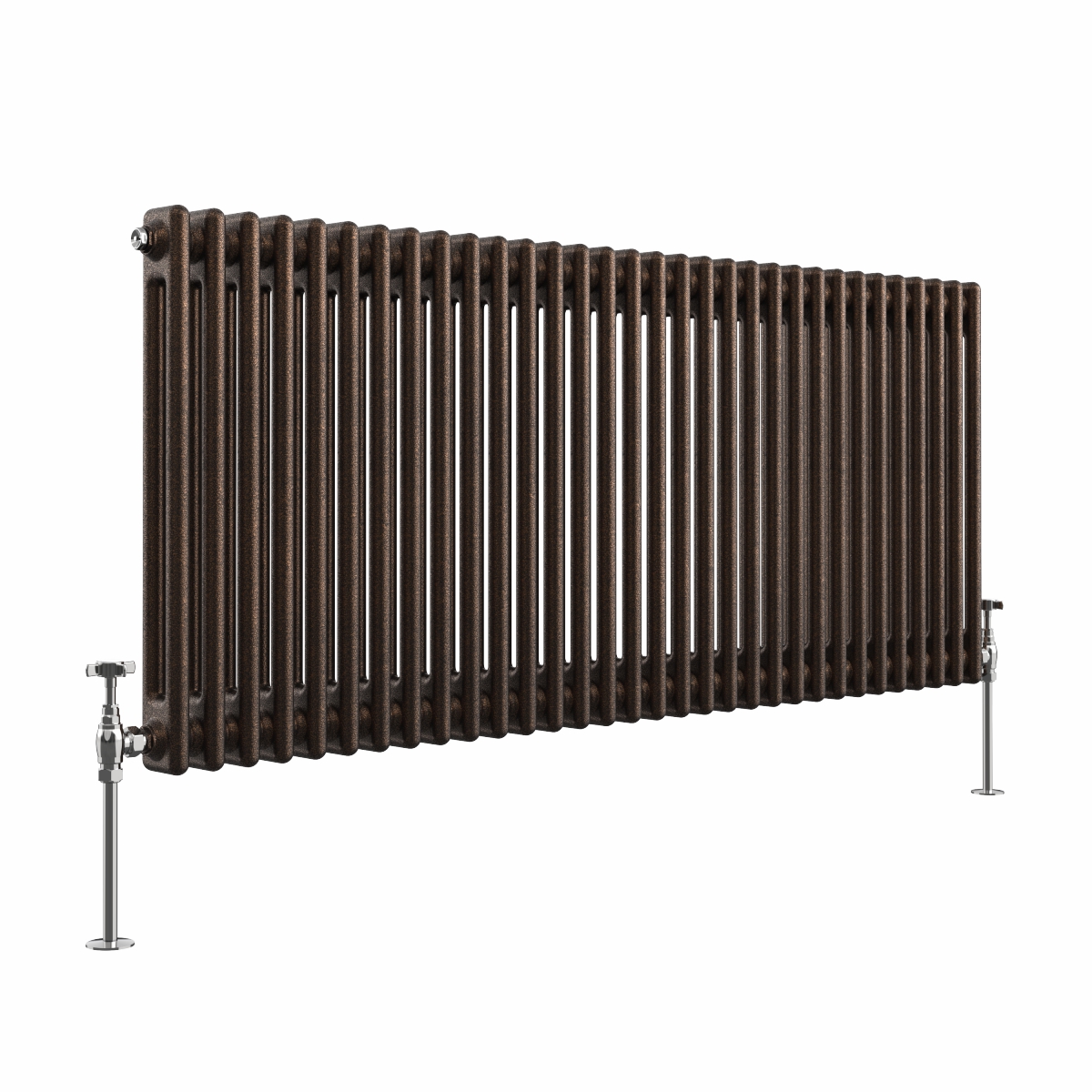 Bern 600 x 1460mm Black Copper Double Column Horizontal Traditional Radiator