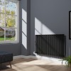 Karlstad 600 x 1022mm Black Flat Panel Horizontal Wifi Electric Radiator - 1000W