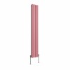 Norden 1600 x 237mm Rose Clair Pink Double Oval Column Vertical Designer Radiator