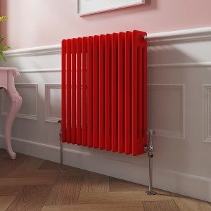 Bern 600 x 605mm Traditional Signal Red Triple Horizontal Column Radiator