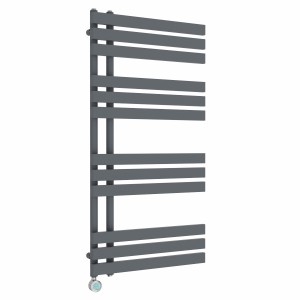 Koli 1200 x 600mm Anthracite Thermostatic Touch Control Wifi Electric Heated Towel Rail