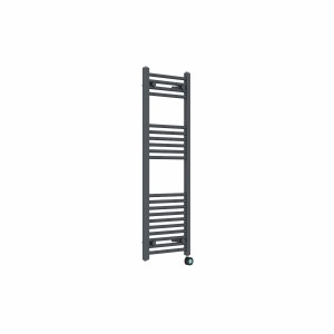 Bergen 1200 x 400mm Straight Anthracite Thermostatic Touch Control Electric Heated Towel Rail