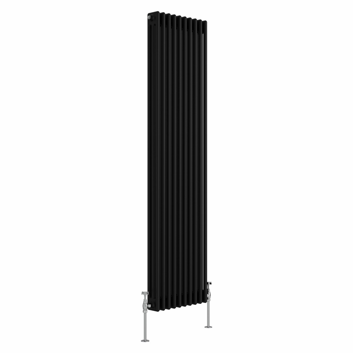 Bern 1800 x 470mm Black Triple Column Vertical Traditional Radiator