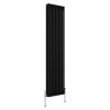 Bern 1800 x 470mm Black Triple Column Vertical Traditional Radiator