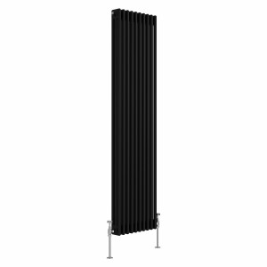 Bern 1800 x 470mm Black Triple Column Vertical Traditional Radiator