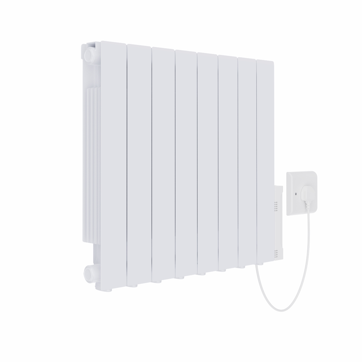 Bismo 575 x 695mm White Wifi Oil Filled Electric Radiator - 1500W