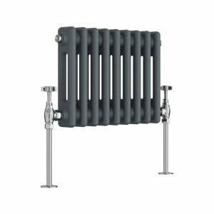 Bern 300 x 425mm Anthracite Double Column Horizontal Traditional Radiator