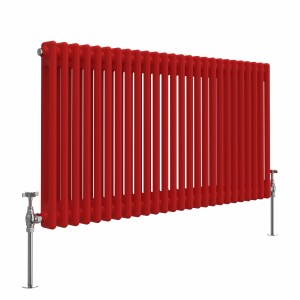 Bern 600 x 1190mm Traditional Signal Red Double Horizontal Column Radiator