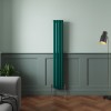 Norden 1600 x 237mm Blue Green Double Oval Column Vertical Designer Radiator