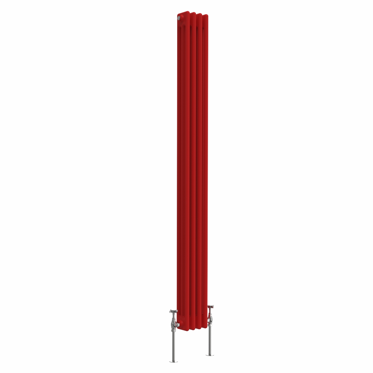 Bern 1800 x 200mm Traditional Signal Red Triple Vertical Column Radiator