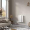 Norden 600 x 414mm White Horizontal Oval Tube Wifi Electric Radiator - 400W