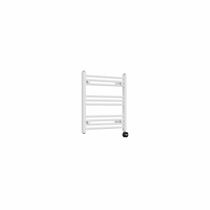 Bergen 600 x 600mm Straight White Thermostatic Touch Control Electric Heated Towel Rail